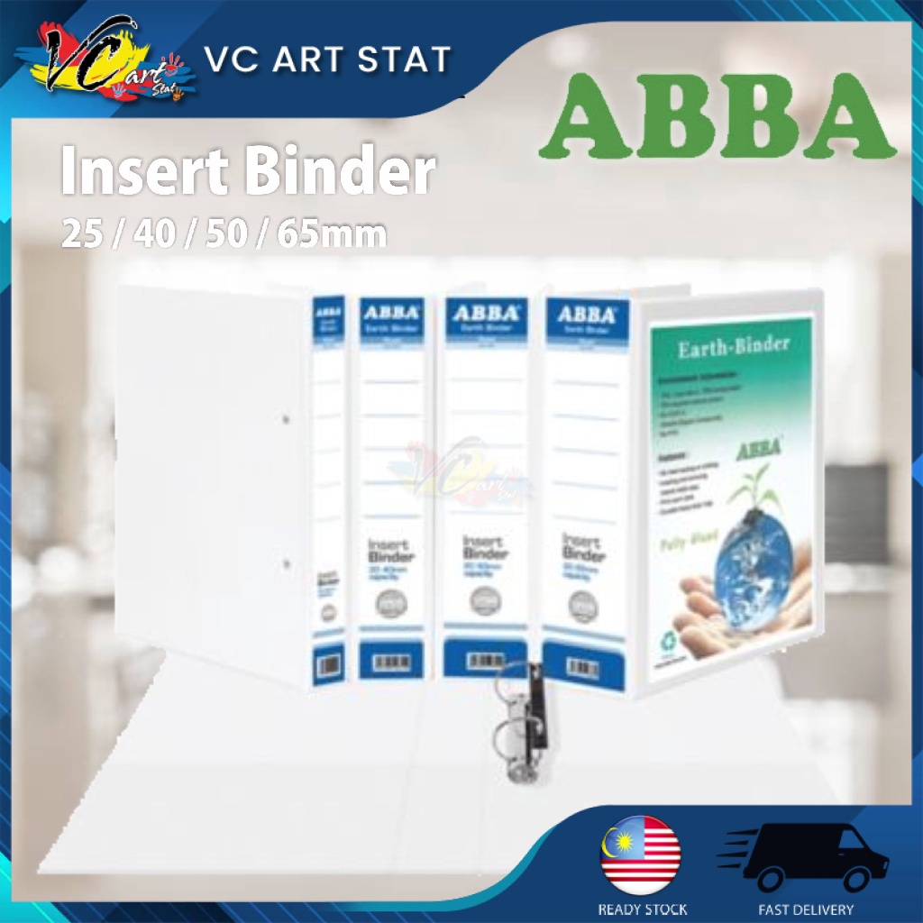 Abba 2D Ring File PVC A4 White 25 / 40 / 50 / 65mm Fail Puith File ...