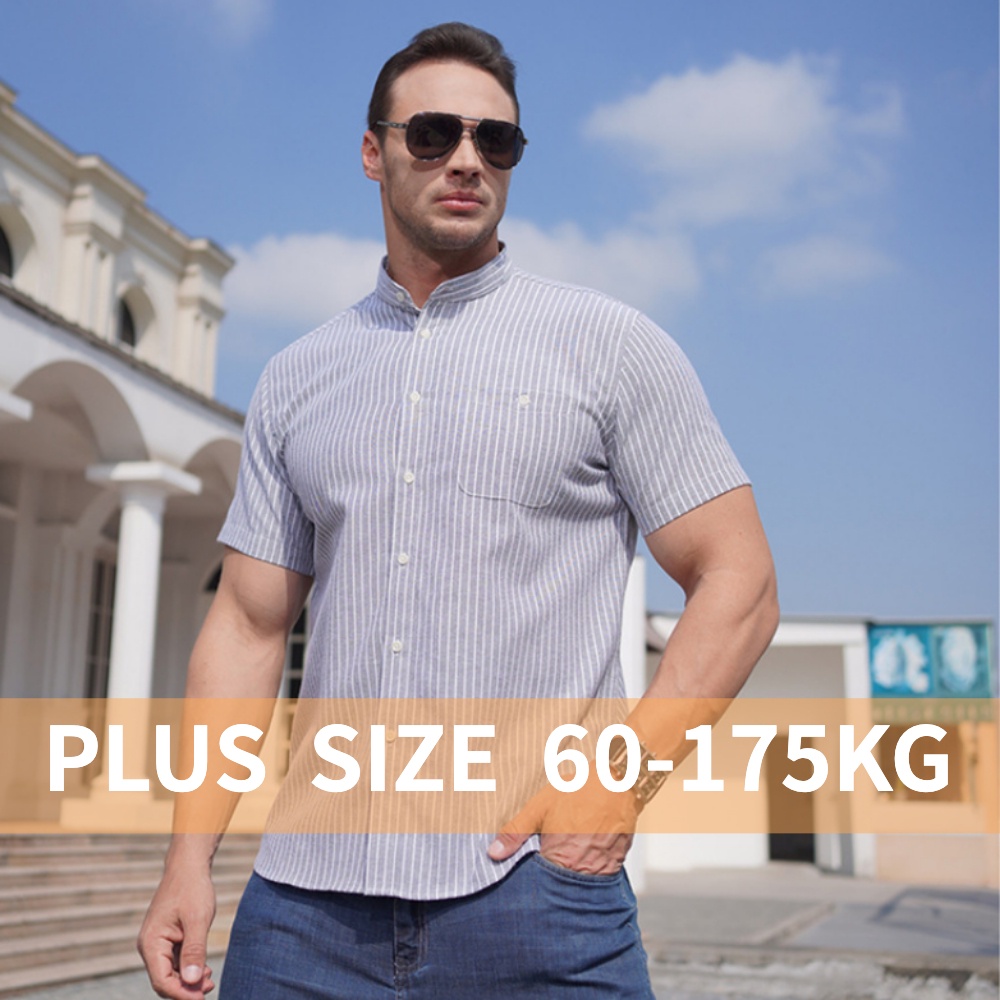 Men's Plus Size Collared Neck Short Sleeve Shirt