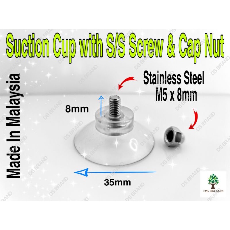 Suction Cup with Stainless Steel Screw and Cap Nut Shopee Malaysia