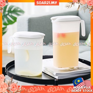 2Pcs Fridge Jug Juice Container Filter Lid 1.5L+2L Plastic Water Pitchers  Heat Resistant Refrigerator Cold Kettle Clear Fridge