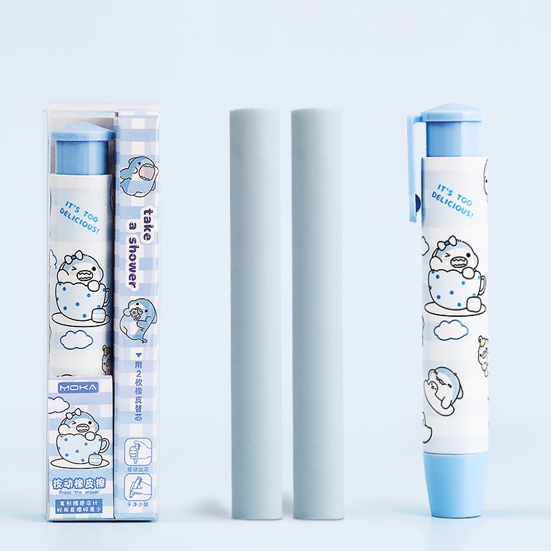 Cartoon Cute Retractable Pen Eraser Aesthetic Rubber Stick Erasers for