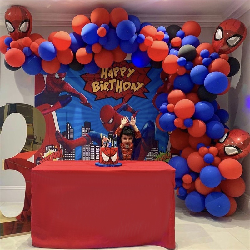 New Design 86pcs/set Marvel Spiderman Arch Kit Garland Set Balloon For ...