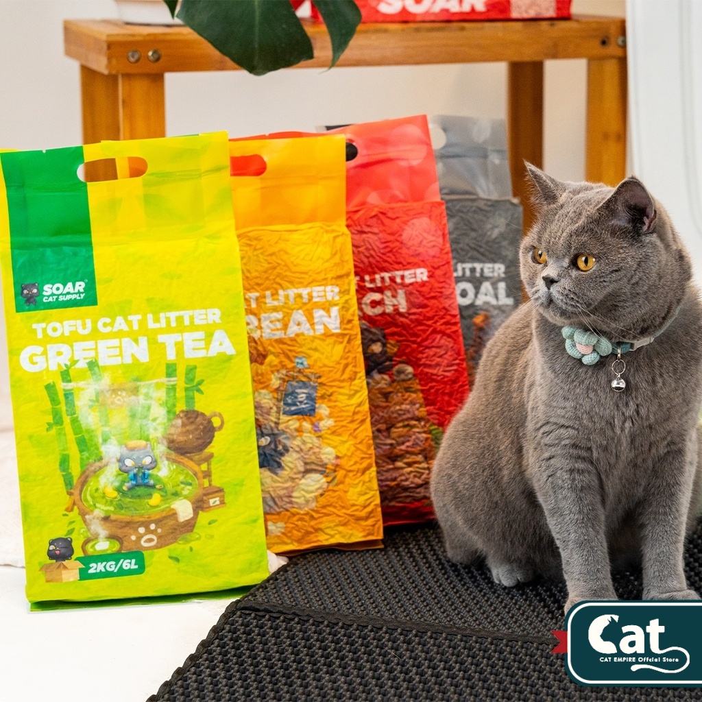 Soar Tofu Cat Litter 2KG/6L Pasir Kucing Odor Super Clumping Natural