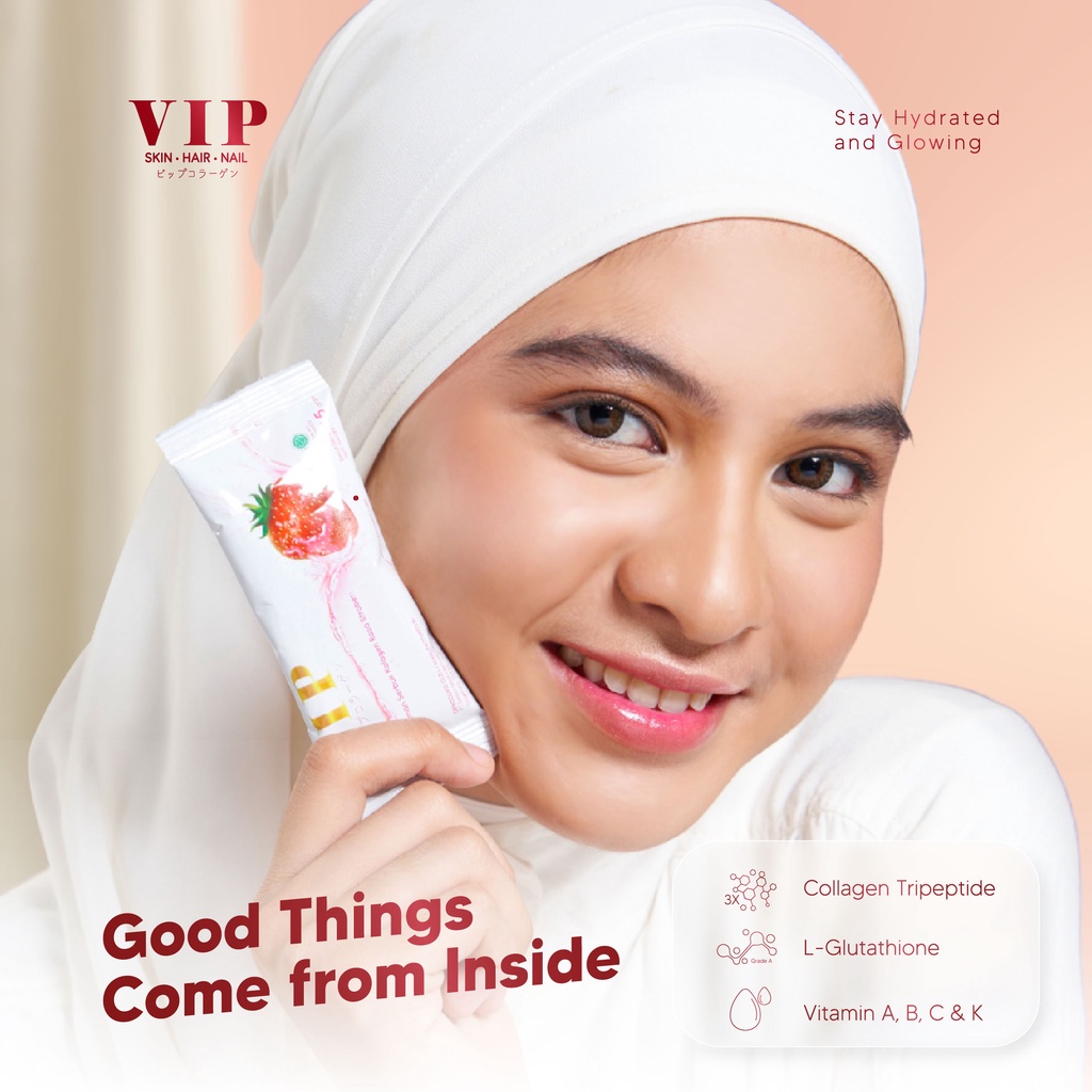 Vip Collagen Original Original Original Bpom 1 box Contains 20 Sachets ...