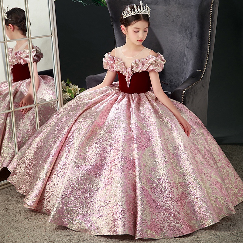 Kids Dresses For Party Wedding Dress Sequins Children Pageant Gown Gorgeous Girls PrincessTulle long Dress teen Girl Clothing Shopee Malaysia