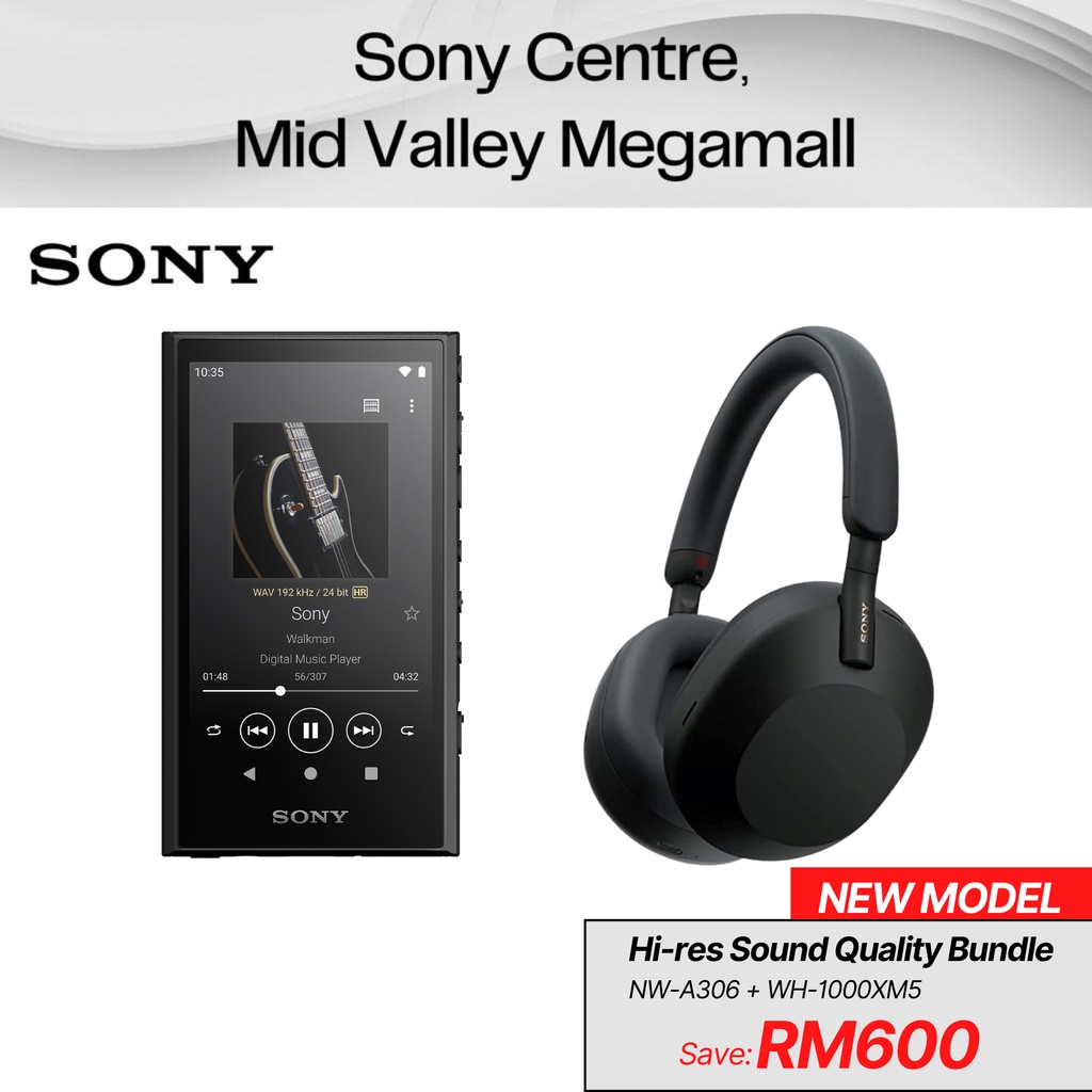 [Ready Stock] Sony NWA306 Walkman HiRes MP3 Player + Sony WH1000XM5
