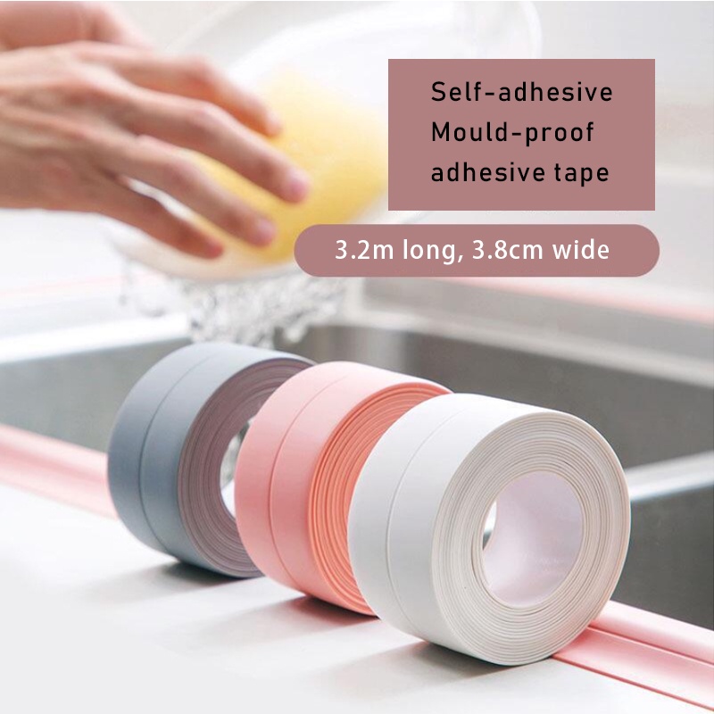 Self Adhesive Bathroom Kitchen Waterproof Tape Sink Sealing Sticker ...