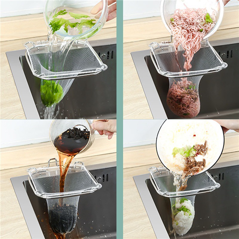 Sink Filter Drain Rack Stainless Steel Kitchen Sink Filter Mesh Bag ...