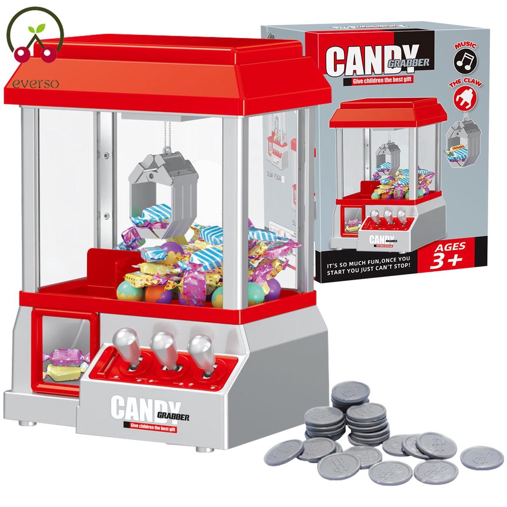Claw Machine for Kids Mini Candy Grabber Machine with 24 Game Coins