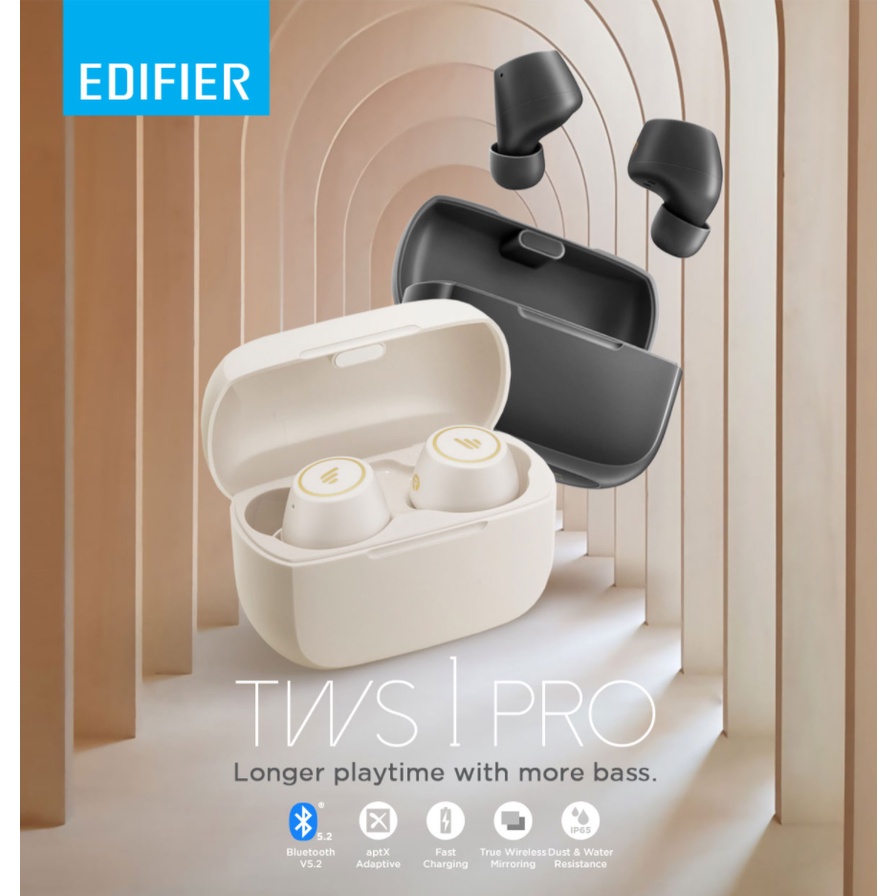 EDIFIER TWS 1 PRO True Wireless Stereo Earbuds GRAY WHITE