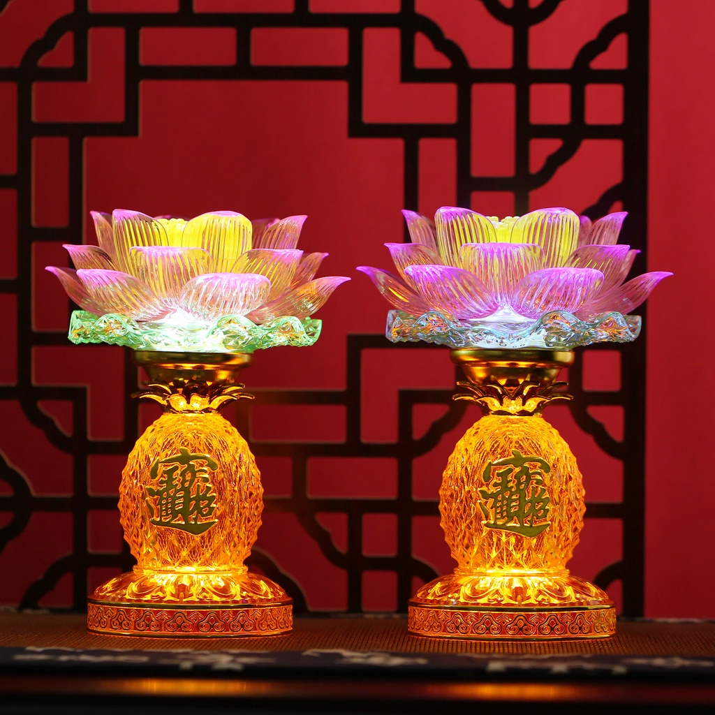 led佛灯 七彩莲花灯 神台神明灯 佛灯 莲花灯 拜神灯 供灯 莲花灯 观音灯 神台灯 公妈灯 祖先灯 水晶灯 招财灯 旺来灯 凤梨灯 ...