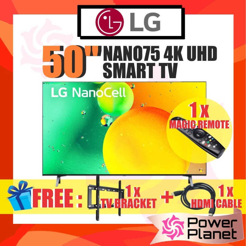 [FREE TV BRACKET & HDMI CABLE] LG 50'' NANO75 4K UHD Smart NanoCell TV