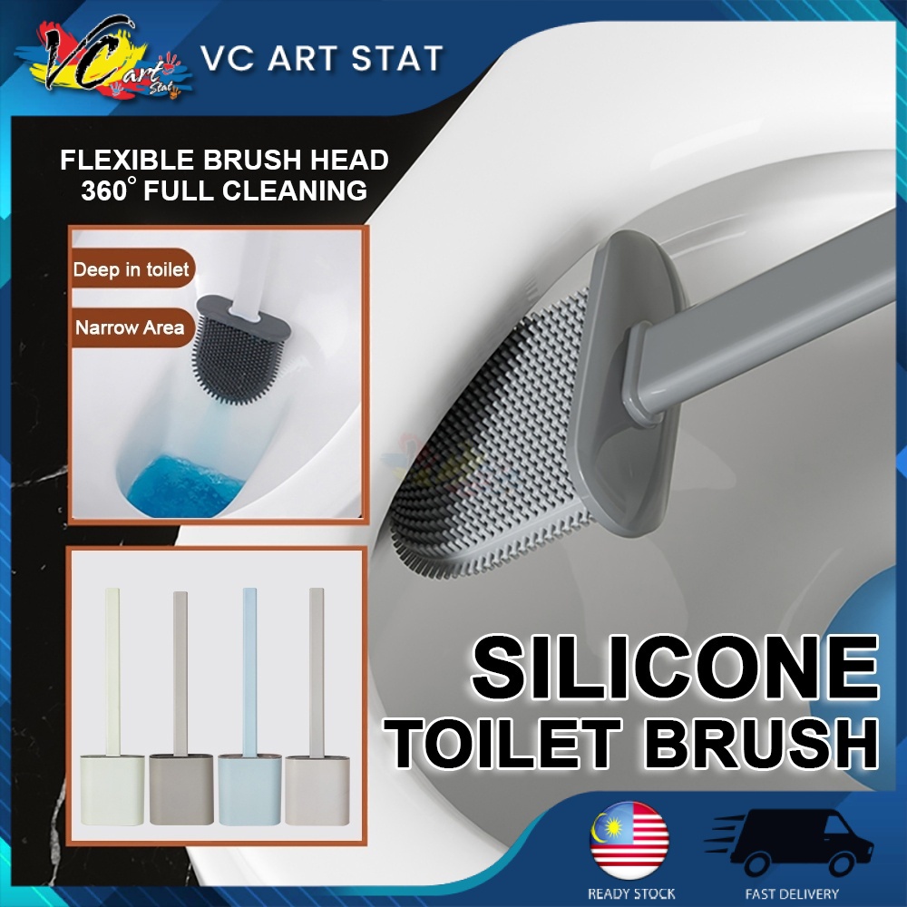 VC Art Silicone Flex Toilet Brush Cleaning 360 Degree Dead Angle