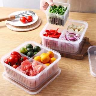 1pc Kitchen Fridge Storage Box For Fish Meat, With Lid, Plastic Rectangle Freezer  Container To Keep Food Fresh And Drain Water