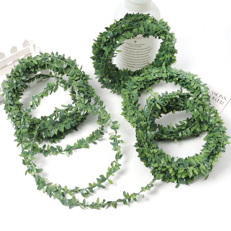 370cm Green Artificial Vine Leaf Decoration Rattan Leaf Grass Fake