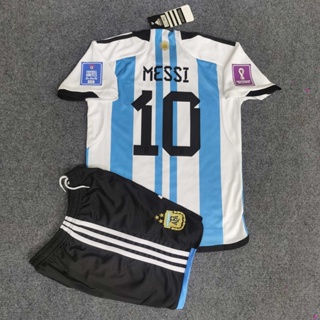 Buy #10 Messi Argentina Three Stars Away Kit Kids 2022/23