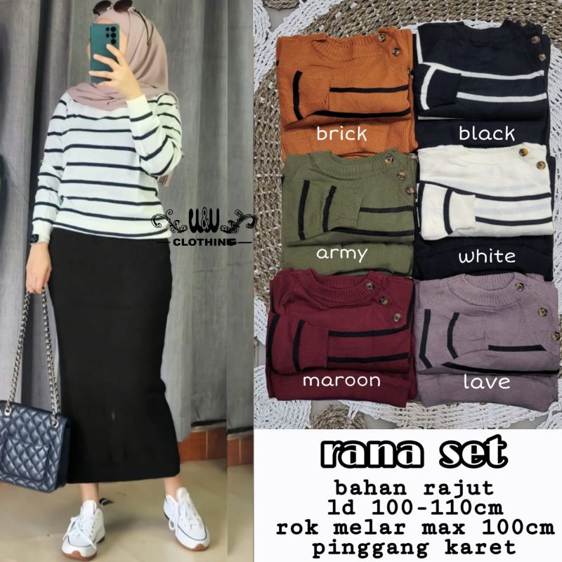 Rana SET Knitting Flexible ADEM ALL SIZE LD 100-110 BU W&W | Shopee ...