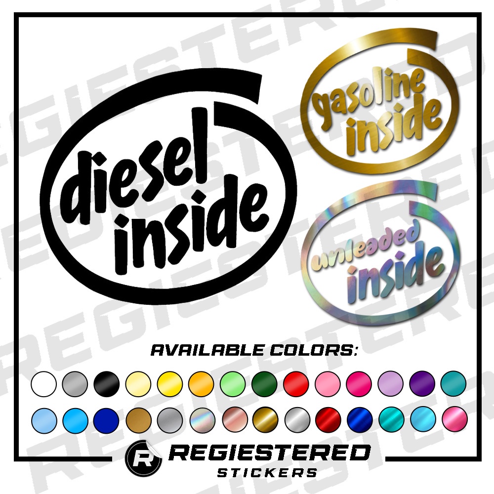 FUEL Diesel Inside Gasoline Inside Unleaded Inside Vinyl Decal Sticker ...