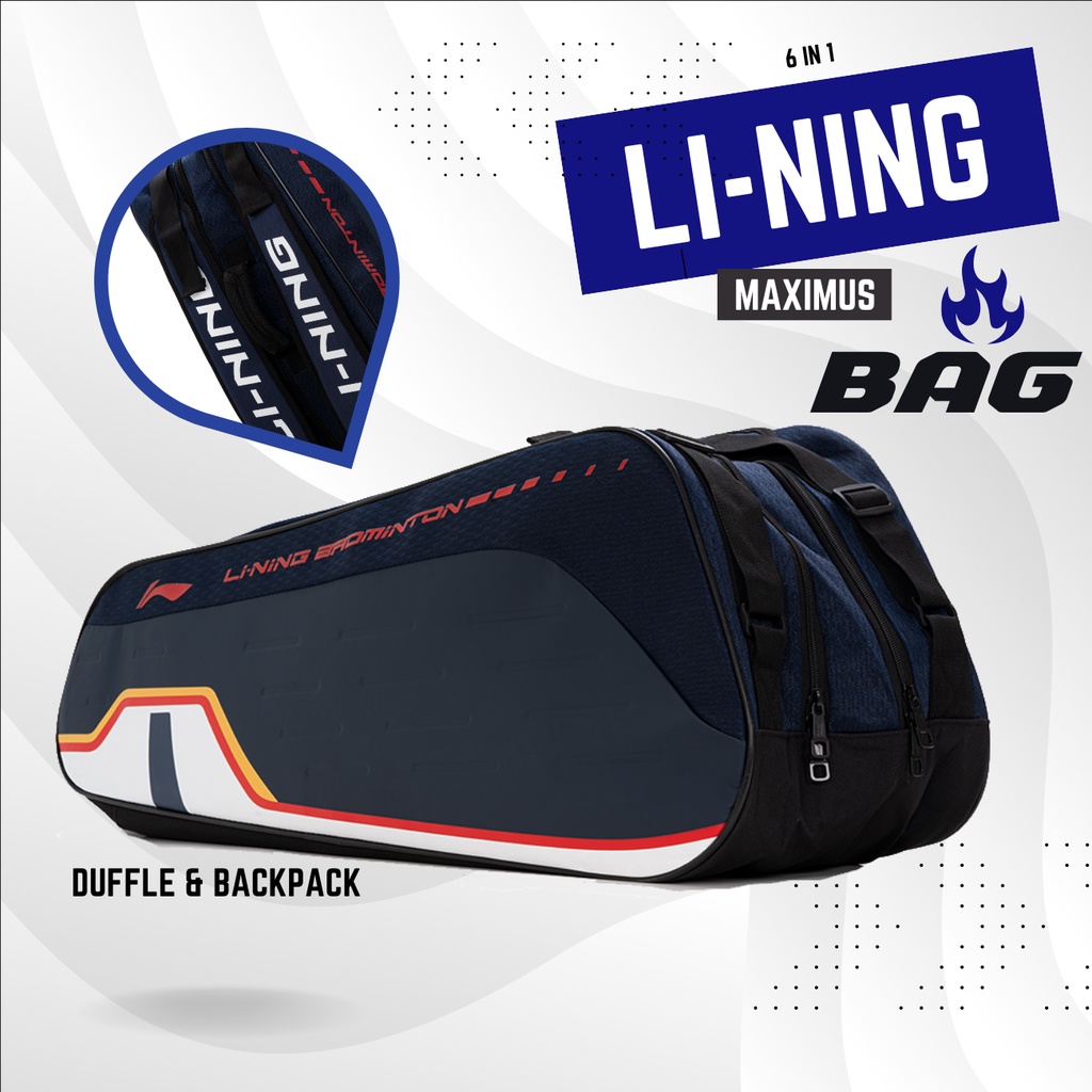 Li-Ning Maximus Tournament Bag ( Deep Blue ) 6 in 1 Original by Li-Ning ...
