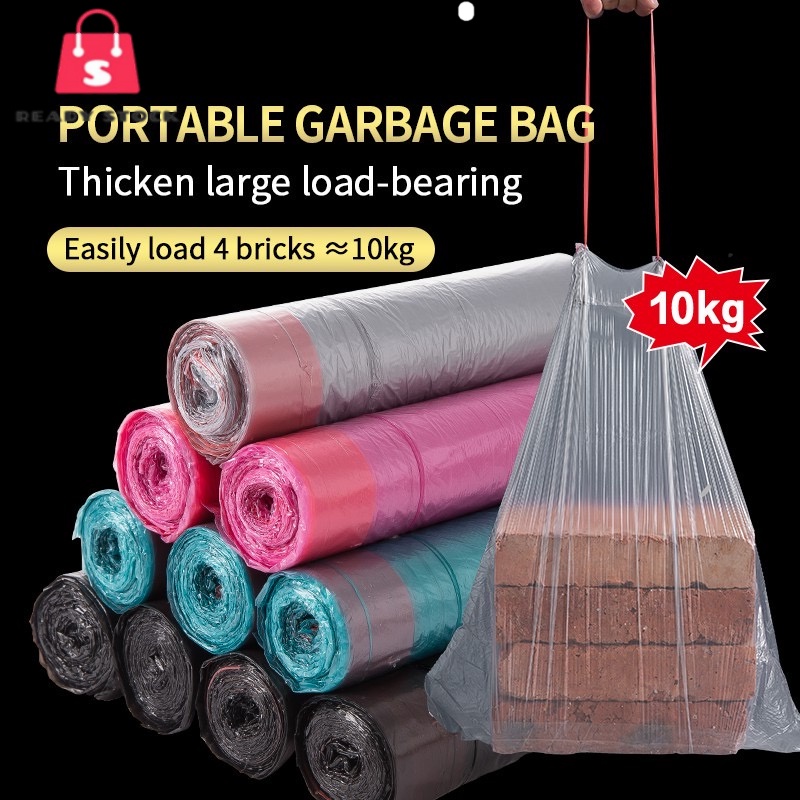 RSS_ Automatic Closing Tie On Garbage Bag Bags With Rope Easy Pull