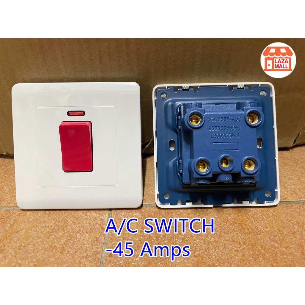 Heavy 45A 1G Double Pole switch Water heater/ 1hp5hp Aircond switches