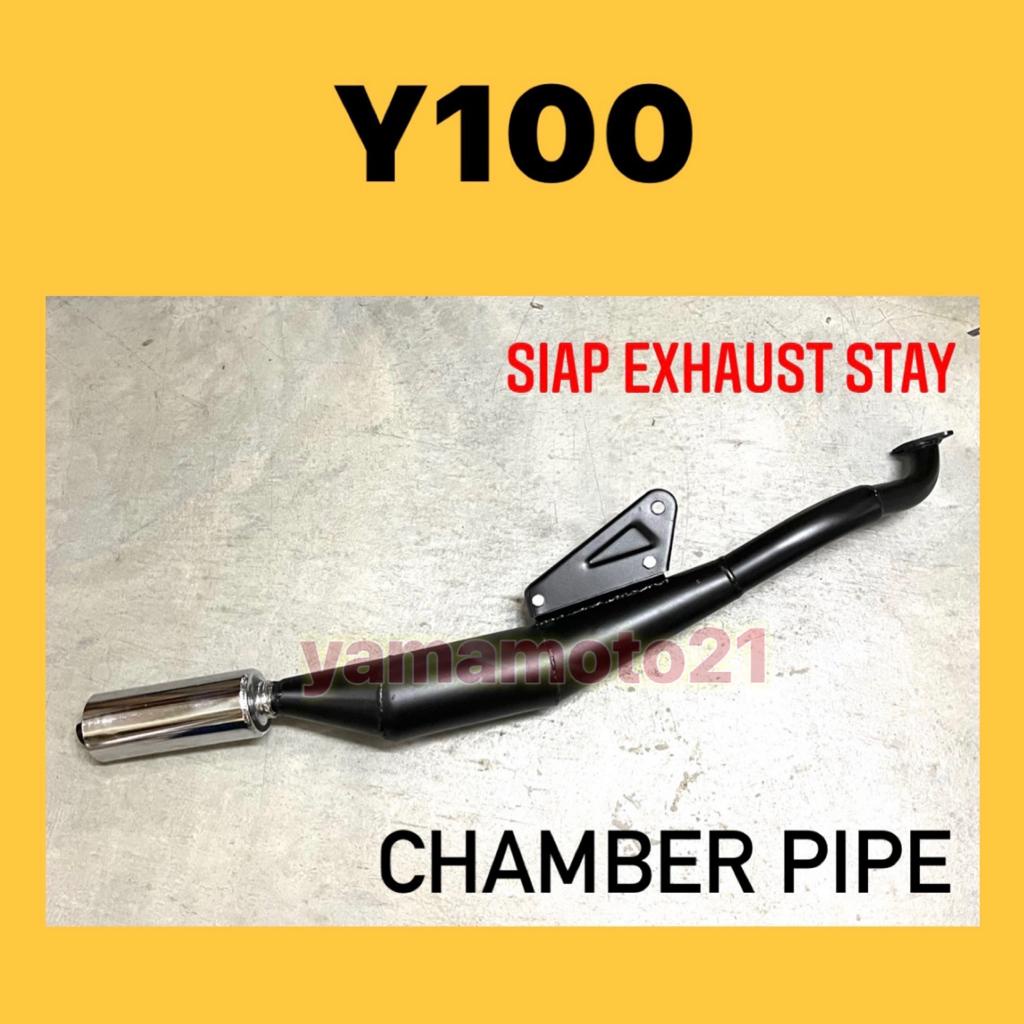 YAMAHA Y100 EXHAUST (WITH EXHAUST BRACKET ) Y100 OLD SPORT 100 CHAMBER