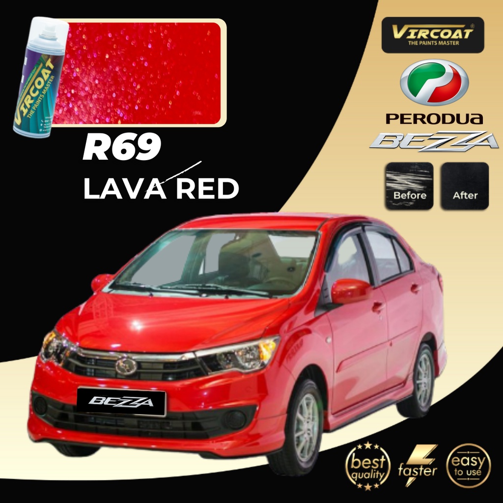 [ PERODUA Bezza Touch Up Paint All Colors ] VIRCOAT DIY Aerosol Bottle ...