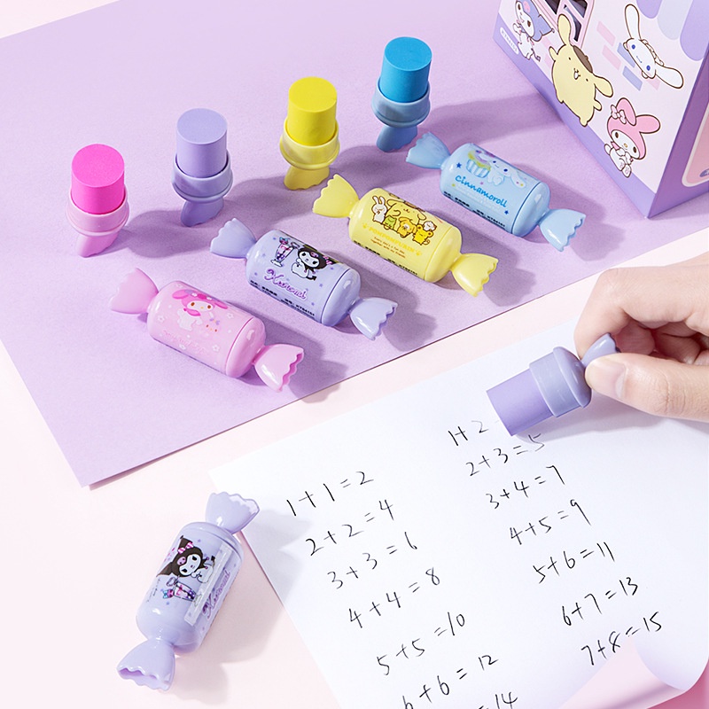 Creative Sanrio Candy Eraser Kulomi Multicolor Eraser Pencil Eraser