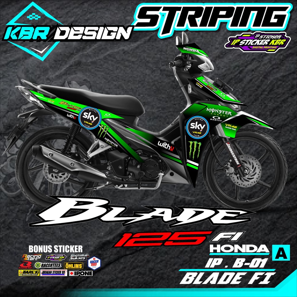 Sticker Striping BLADE 125 FI Sticker Striping Semi Full Lis Variation ...