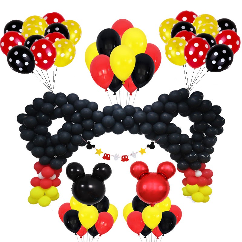 127pcs/set Mickey Mouse Theme Image Party Balloons Mickey And Minne ...