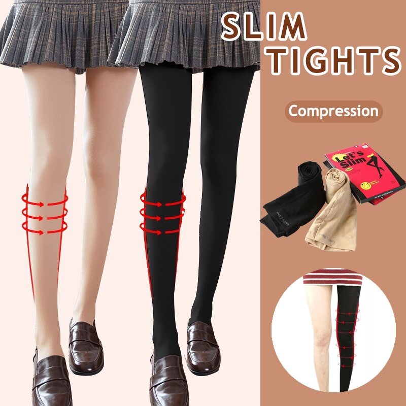 Let's Slim High Stockings/Korean Compression Pantyhose Legs & Thigh