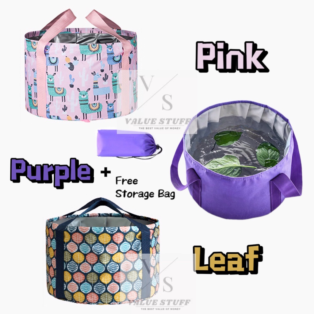 2IN1 Foot SPA Bath Bucket Bag 12L Travel Portable Foldable Bathtubs Big ...