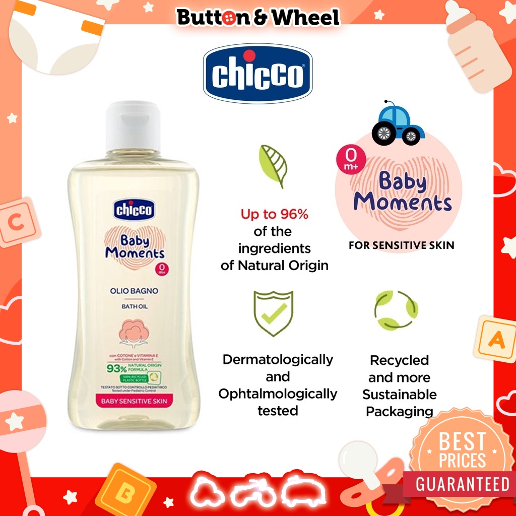 Chicco Baby Moments Bath Oil (New) 200ml (Expiry Date 03/2023