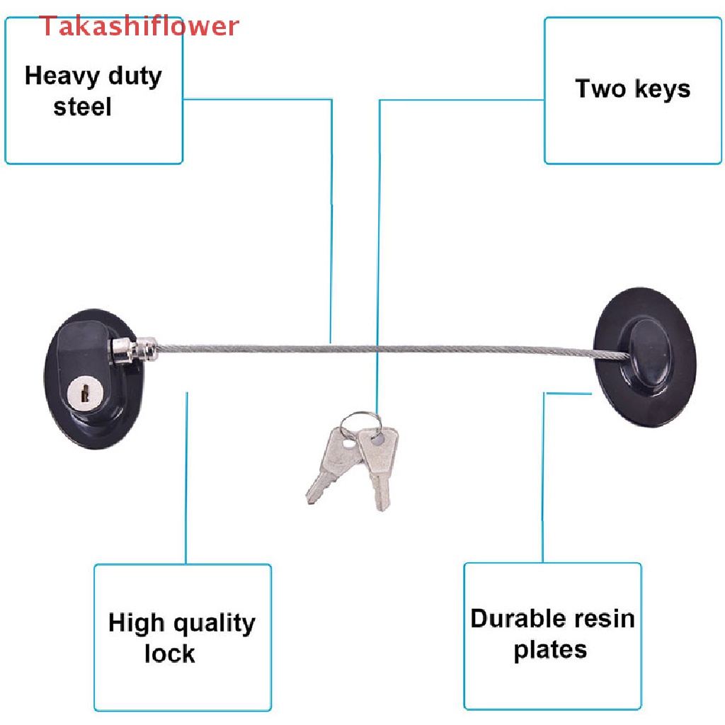 (Takashiflower) 4 Pack Refrigerator Lock with 8 Keys ,Mini Fridge Lock