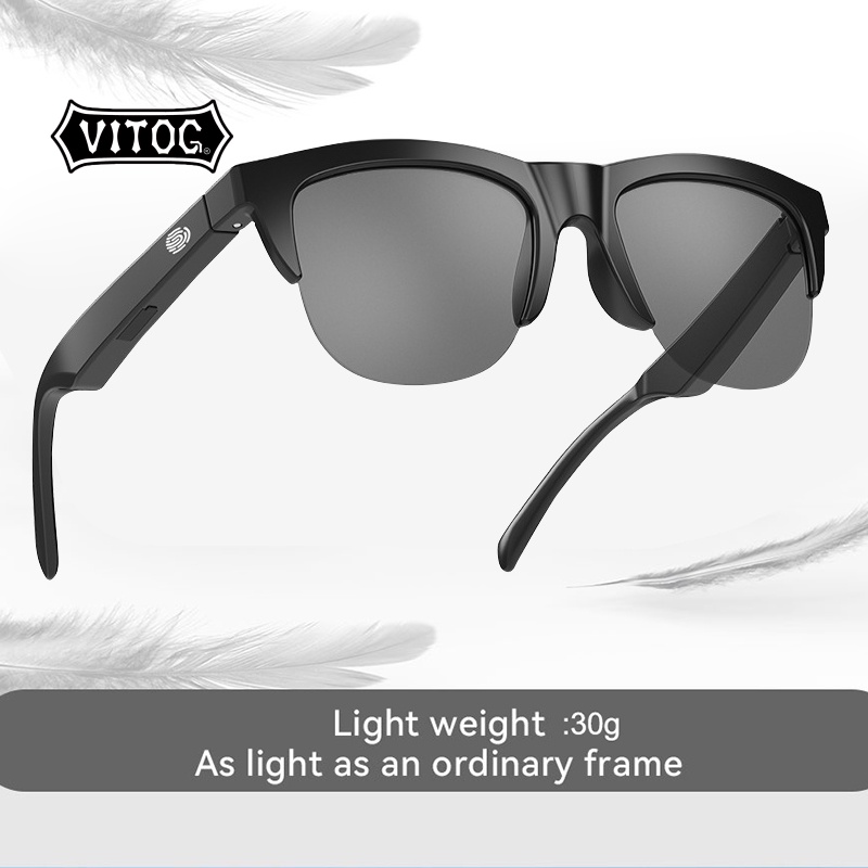 Vitog Bluetooth Headset Glasses Air conduction earphone Intelligent