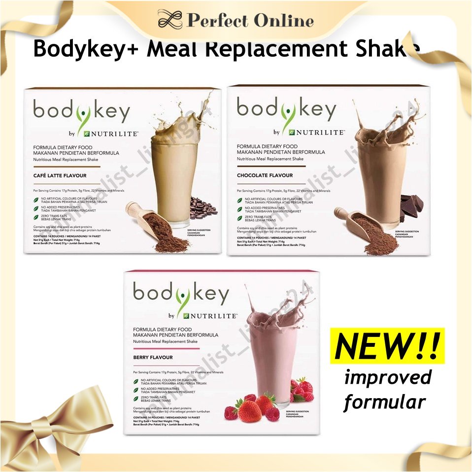 Ship In Day Bodykey By Nutrilite Meal Replacement Shake Chocolate Berry Caf Latte Pkt