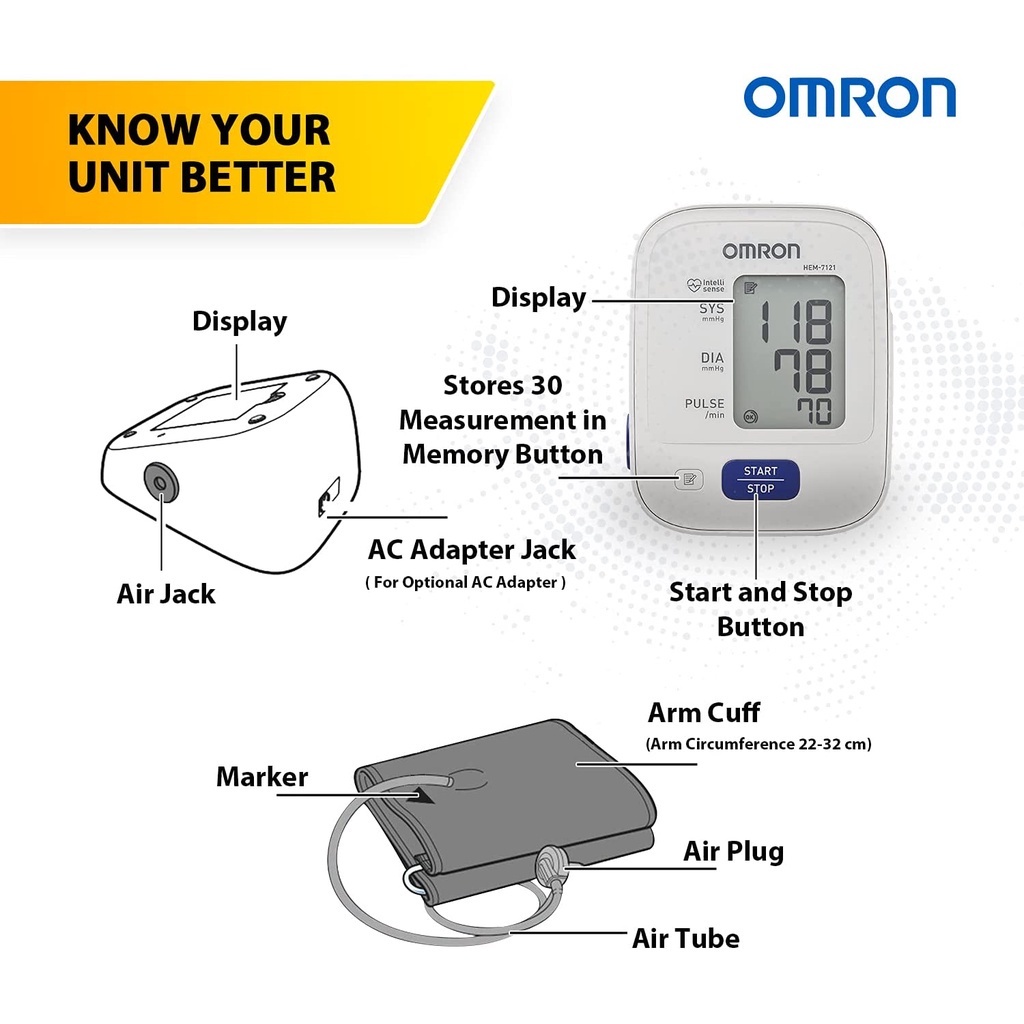 2024 Omron Blood pressure arm sensor FREE battery monitors monitor HEM ...