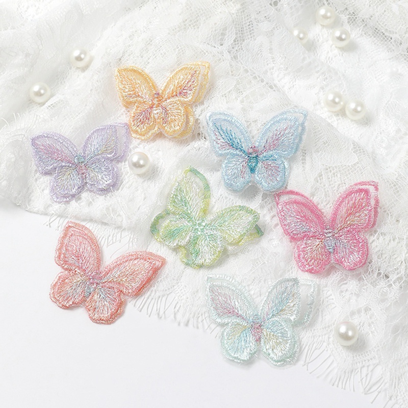 10PCs Artificial Flowers Embroid Butterfly Fake Flowers Gifts Wedding ...
