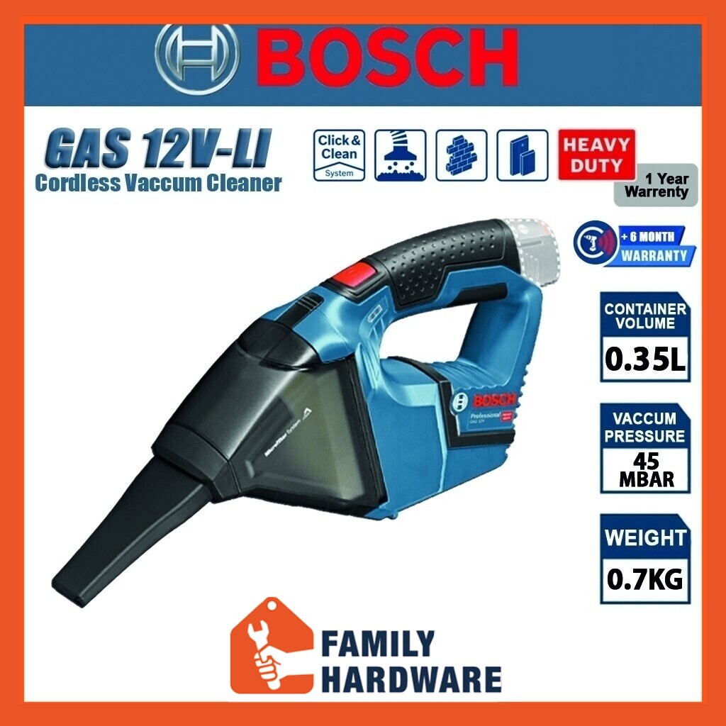 BOSCH GAS 12VLI 06019E3000 GAS12VLI Vacuum Cleaner Solo 0 601 9E3 000