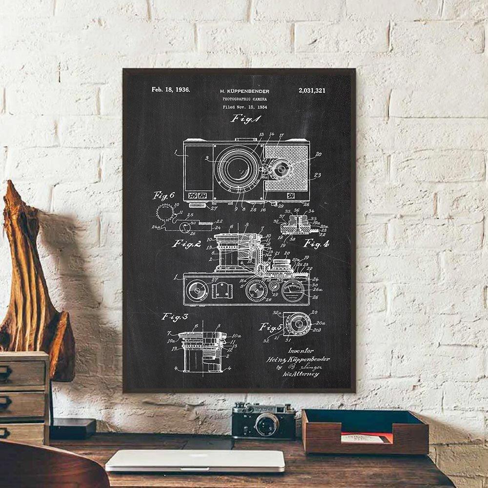 Vintage Camera Patent Posters HD Prints Canvas Painting Antique Camera ...