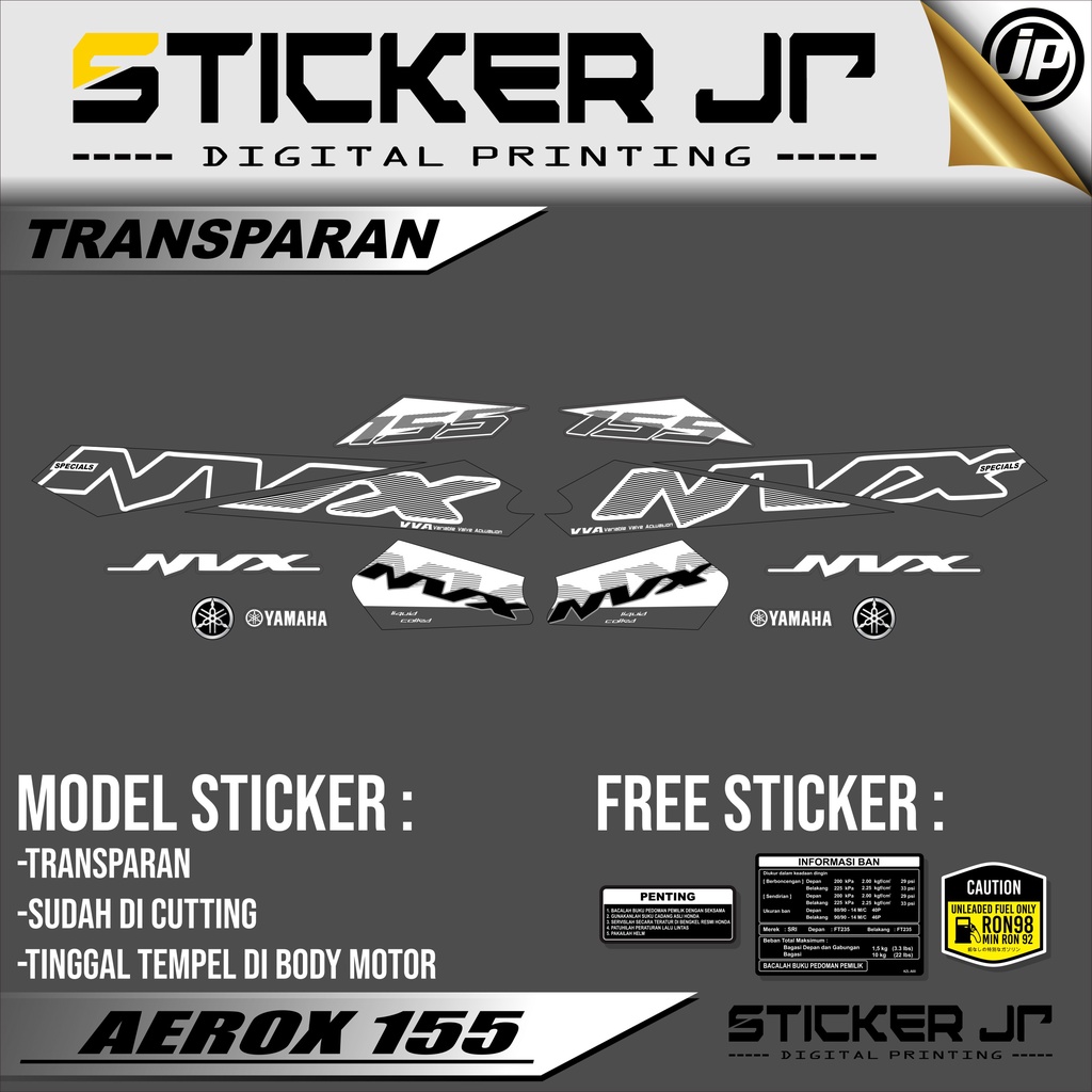 Sticker Yamaha Aerox Nvx Vva Already Cutting Sticker Striping Aerox