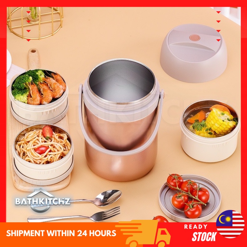 BATHKITCHZ SUS316 Jumbo Thermos Food Container Heat Preservation Multi