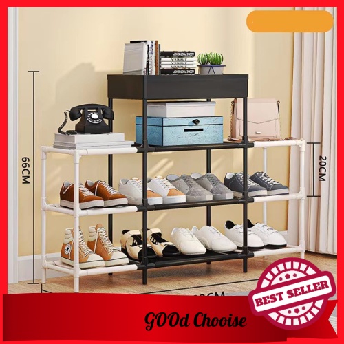 [LOCAL READY STOCKS] Shoe Rack Storage 4 Tier Multi Layer Easy Assemble