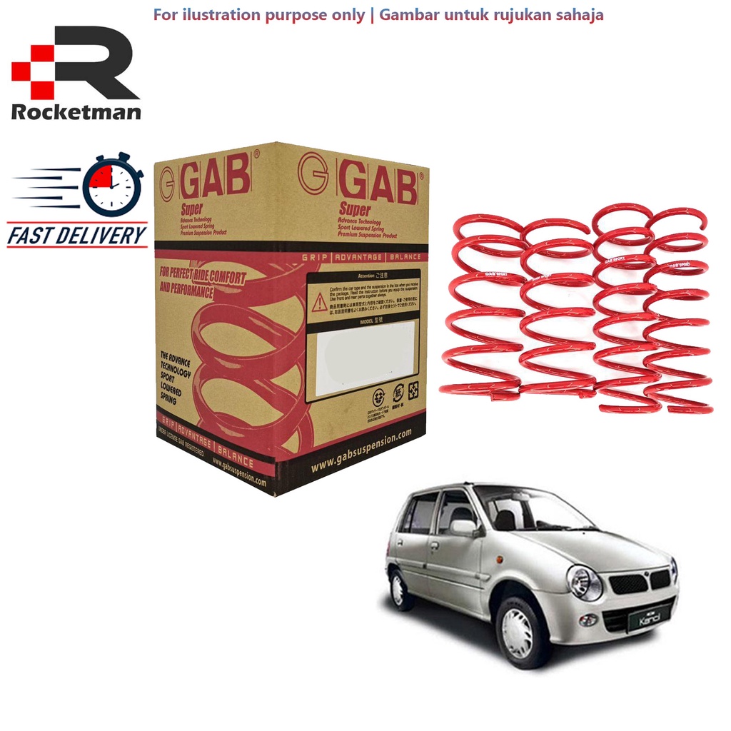 GAB SUPER SPORT LOWERED COIL SPRING SET PERODUA KANCIL 660 850 (4PCS ...