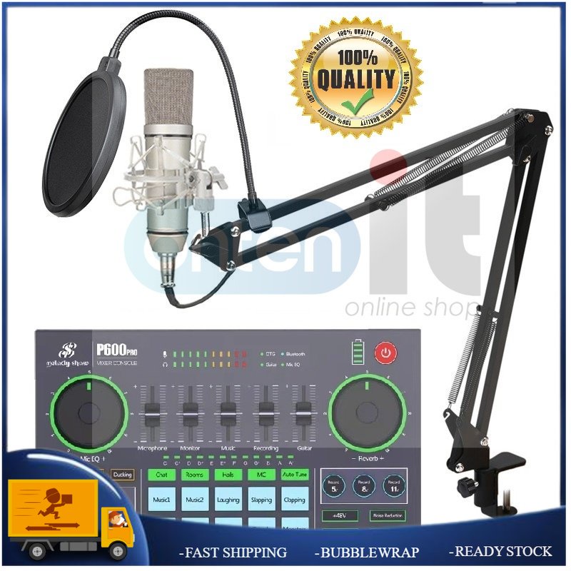 P600PRO Digital Mini Audio Mixer Console Live Video Recording Bluetooth ...