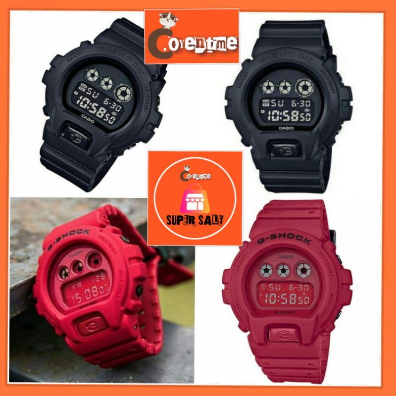 Ready Stock G Shock Dw6900 Polis Evo Full Black And Red Out Edition Jam Tangan Lelaki Perempuan 1608