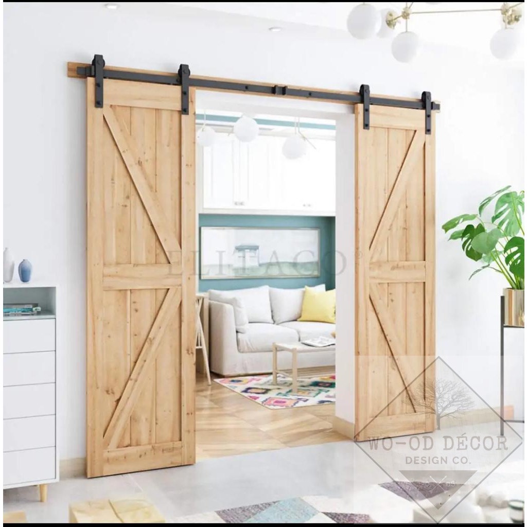 (RAILING SET ONLY) Barn Door Single Door Double Door Exterior Railing ...