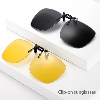 Large Polarized Clip On Sunglasses Flip Up Glasses Driving Fishing