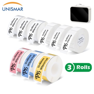 Pristar P15 Labels, 3 Rolls 12 mm x 40 mm Self-Adhesive Thermal