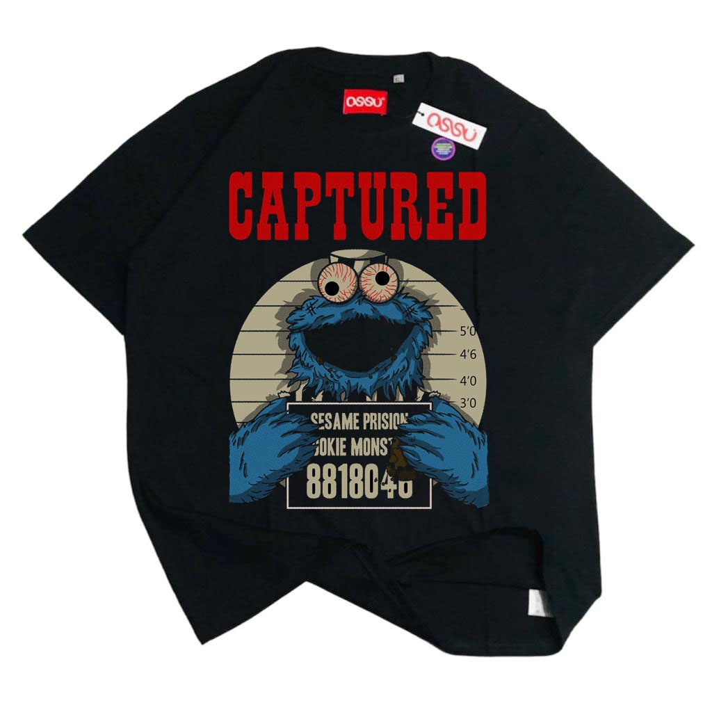 Sesame Street Cookie Monster - Cookie Thief T-Shirt Grigio Sport S, 97% Cotone, 3% Poliestere, Regular